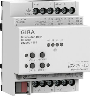 Preview: GIRA Dimmaktor 4f REG Kmf KNX Sec 202500