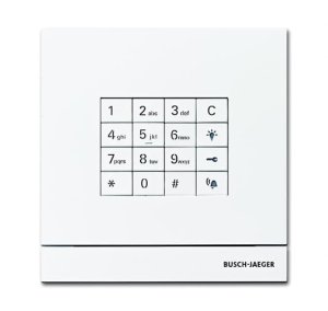 Busch-Jäger 83100/71-664 Busch-Welcome®, Zutrittskontrolle, Außenstation mit Tastatur-Modul, weiß, studioweiß matt (8300-0-0416)