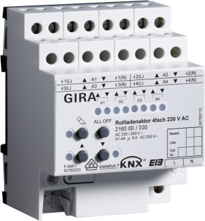 Gira 216000 Rollladenaktor 4fach 230V AC KNX/EIB REG